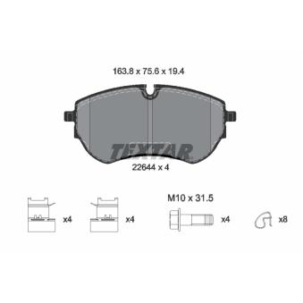 Jeu de 4 plaquettes de frein avant TEXTAR [2264401]