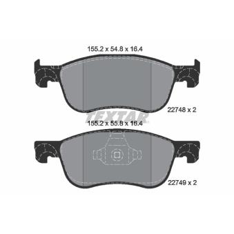 Jeu de 4 plaquettes de frein avant TEXTAR OEM 2279460