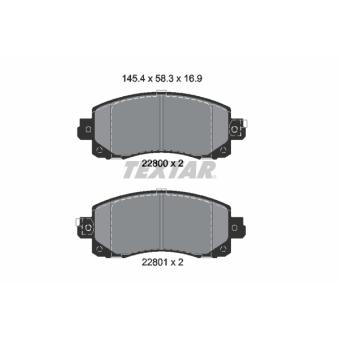 Jeu de 4 plaquettes de frein avant TEXTAR OEM 26296SJ020