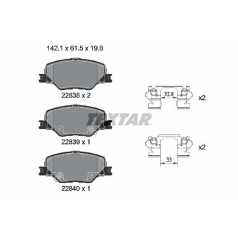 Jeu de 4 plaquettes de frein avant TEXTAR OEM 84124408