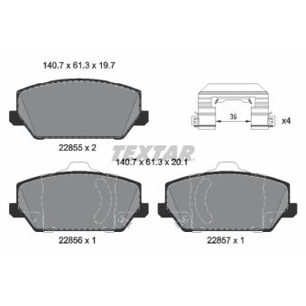 Jeu de 4 plaquettes de frein avant TEXTAR OEM 58101G8A30