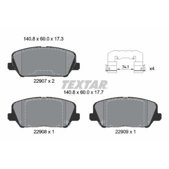 Jeu de 4 plaquettes de frein avant TEXTAR OEM S58101A6A70