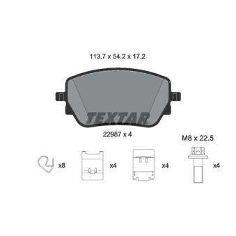 Jeu de 4 plaquettes de frein arrière TEXTAR 2298701 pour MERCEDES-BENZ GLA GLA 220 d 4-matic - 190cv