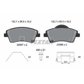Jeu de 4 plaquettes de frein avant TEXTAR OEM 32276932