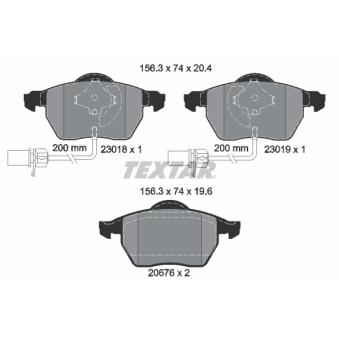 Jeu de 4 plaquettes de frein avant TEXTAR OEM 4B0698151M Jeu de 4 plaquettes de frein avant TEXTAR OEM 4B0698151M