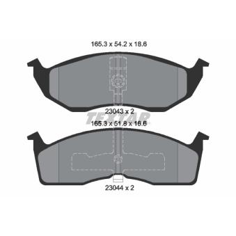 Jeu de 4 plaquettes de frein avant TEXTAR OEM 04897664AA