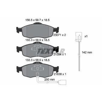 Jeu de 4 plaquettes de frein avant TEXTAR OEM 93BX2K021BA