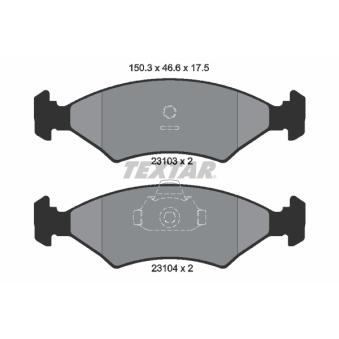 Jeu de 4 plaquettes de frein avant TEXTAR OEM 6147496