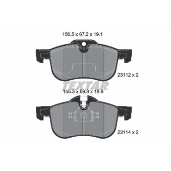 Jeu de 4 plaquettes de frein avant TEXTAR OEM GBP90342AF