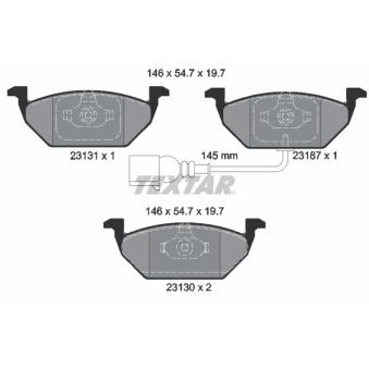 Jeu de 4 plaquettes de frein avant TEXTAR OEM 1K0698151J
