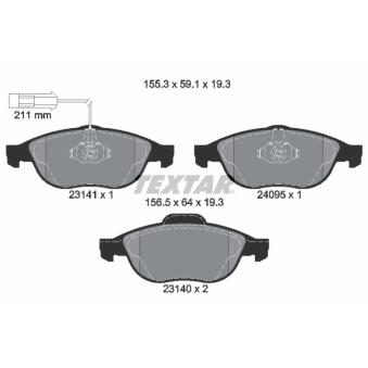 Jeu de 4 plaquettes de frein avant TEXTAR OEM 77362225