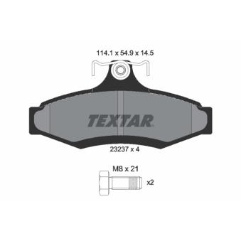 Jeu de 4 plaquettes de frein arrière TEXTAR OEM S4521001