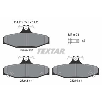 Jeu de 4 plaquettes de frein arrière TEXTAR OEM 4841305000