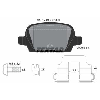 Jeu de 4 plaquettes de frein arrière TEXTAR OEM 9200132