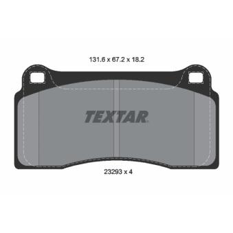 Jeu de 4 plaquettes de frein avant TEXTAR OEM MXD1550AA Jeu de 4 plaquettes de frein avant TEXTAR OEM MXD1550AA