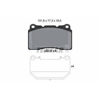 Jeu de 4 plaquettes de frein avant TEXTAR OEM 13411116