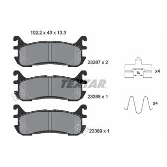 Jeu de 4 plaquettes de frein arrière TEXTAR OEM NCY52648ZA