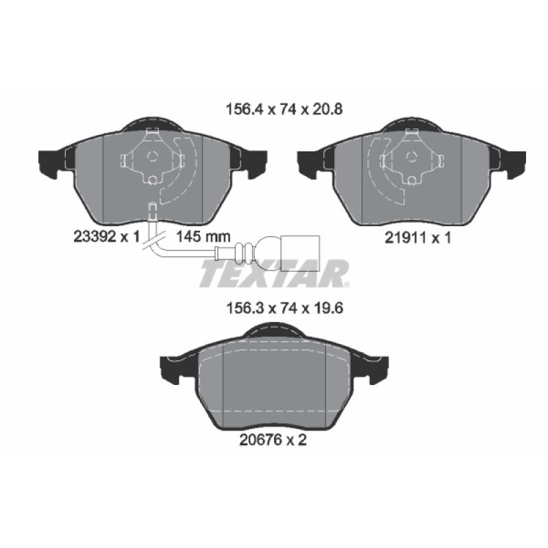 Kit de disques et plaquettes avant TEXTAR 2339201-0985-00 - Visuel 1