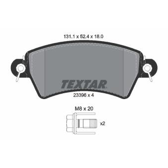 Jeu de 4 plaquettes de frein avant TEXTAR OEM 172103