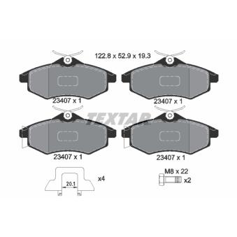 Jeu de 4 plaquettes de frein avant TEXTAR OEM 425369