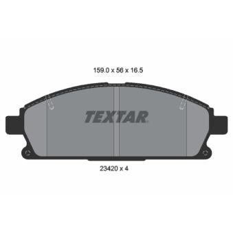 Jeu de 4 plaquettes de frein avant TEXTAR OEM D10608H71A