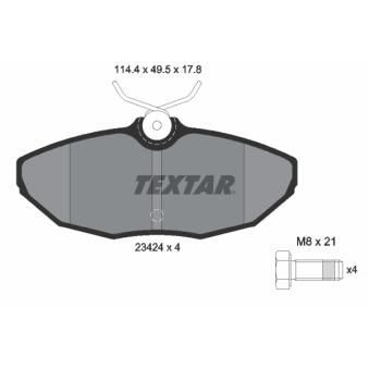 Jeu de 4 plaquettes de frein arrière TEXTAR OEM C2C22316