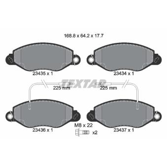 Jeu de 4 plaquettes de frein avant TEXTAR OEM 410609X226
