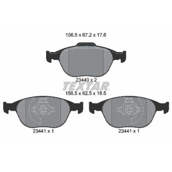 Jeu de 4 plaquettes de frein avant TEXTAR OEM ME2T1J2K021AA