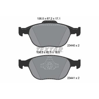 Jeu de 4 plaquettes de frein avant TEXTAR OEM 1355950 Jeu de 4 plaquettes de frein avant TEXTAR OEM 1355950