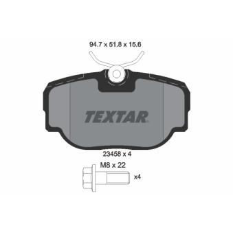 Jeu de 4 plaquettes de frein arrière TEXTAR OEM STC3684