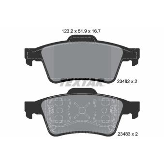 Jeu de 4 plaquettes de frein arrière TEXTAR OEM 7701207996