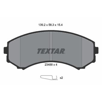 Jeu de 4 plaquettes de frein avant TEXTAR OEM MR569592 Jeu de 4 plaquettes de frein avant TEXTAR OEM MR569592