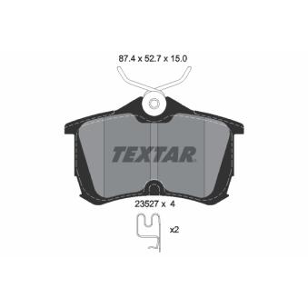 Jeu de 4 plaquettes de frein arrière TEXTAR OEM 43022SEAE10