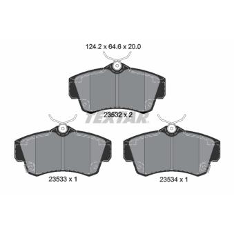 Jeu de 4 plaquettes de frein avant TEXTAR OEM 05017843AA