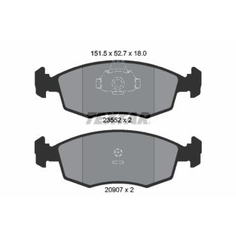 Jeu de 4 plaquettes de frein avant TEXTAR OEM 9949125