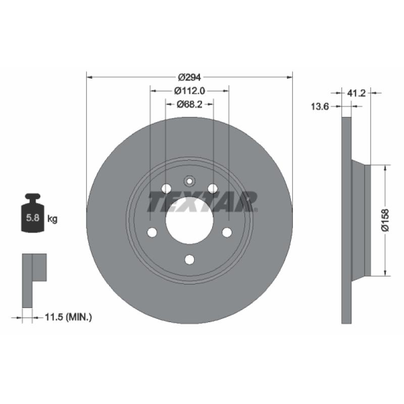 Kit de disques et plaquettes arrière TEXTAR 2355403-0981-00 - Visuel 2