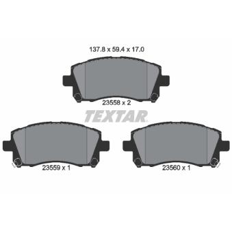 Jeu de 4 plaquettes de frein avant TEXTAR OEM MN116286