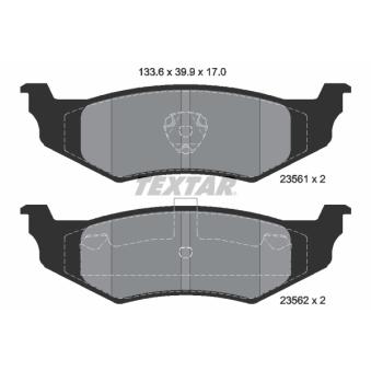 Jeu de 4 plaquettes de frein arrière TEXTAR OEM 05018208AA