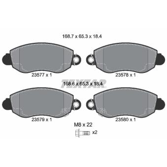 Jeu de 4 plaquettes de frein avant TEXTAR OEM 1135167 Jeu de 4 plaquettes de frein avant TEXTAR OEM 1135167