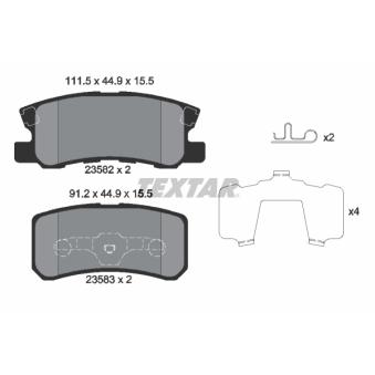 Jeu de 4 plaquettes de frein arrière TEXTAR OEM 425448