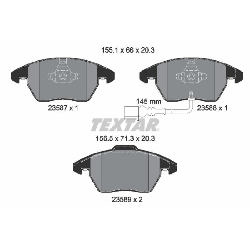 Kit de disques et plaquettes avant TEXTAR 2358701-1066-00 - Visuel 1