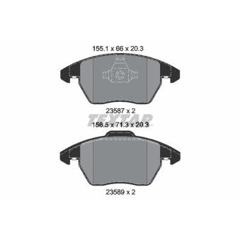 Jeu de 4 plaquettes de frein avant TEXTAR OEM 5K0698151A