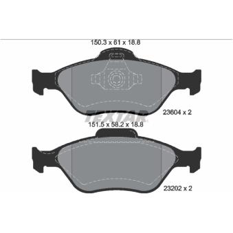 Jeu de 4 plaquettes de frein avant TEXTAR OEM D3Y03328ZA