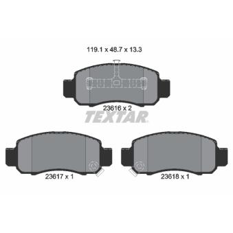 Jeu de 4 plaquettes de frein avant TEXTAR OEM 45022S3YA02