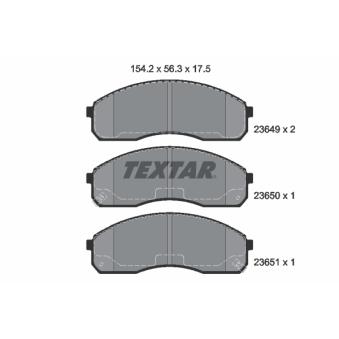 Jeu de 4 plaquettes de frein avant TEXTAR OEM 581014EA30