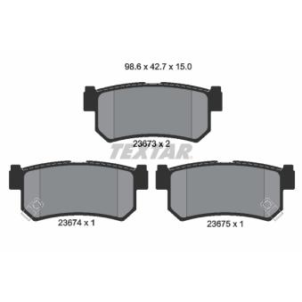 Jeu de 4 plaquettes de frein arrière TEXTAR OEM 48413090A0
