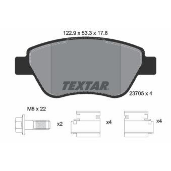 Jeu de 4 plaquettes de frein avant TEXTAR OEM 77362743
