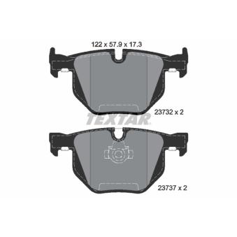 Jeu de 4 plaquettes de frein arrière TEXTAR OEM 34212339276