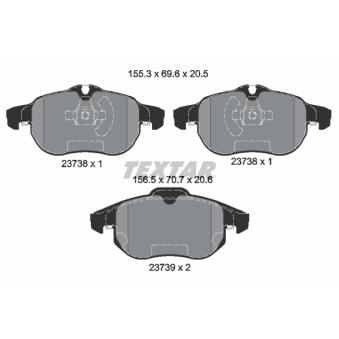 Jeu de 4 plaquettes de frein avant TEXTAR OEM 1605098