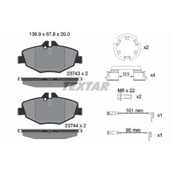 Jeu de 4 plaquettes de frein avant TEXTAR OEM 0034209920